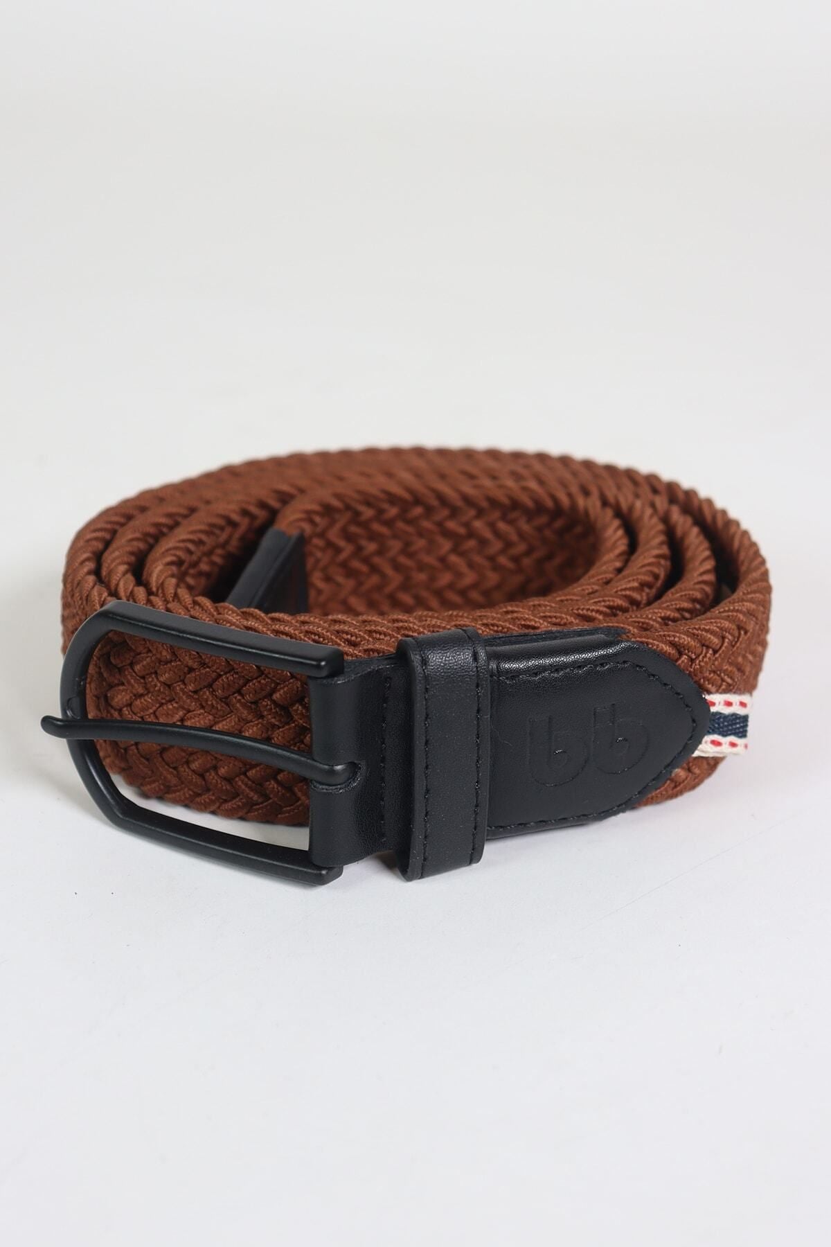 Elastischer Strickgürtel Unisex Hellbraun