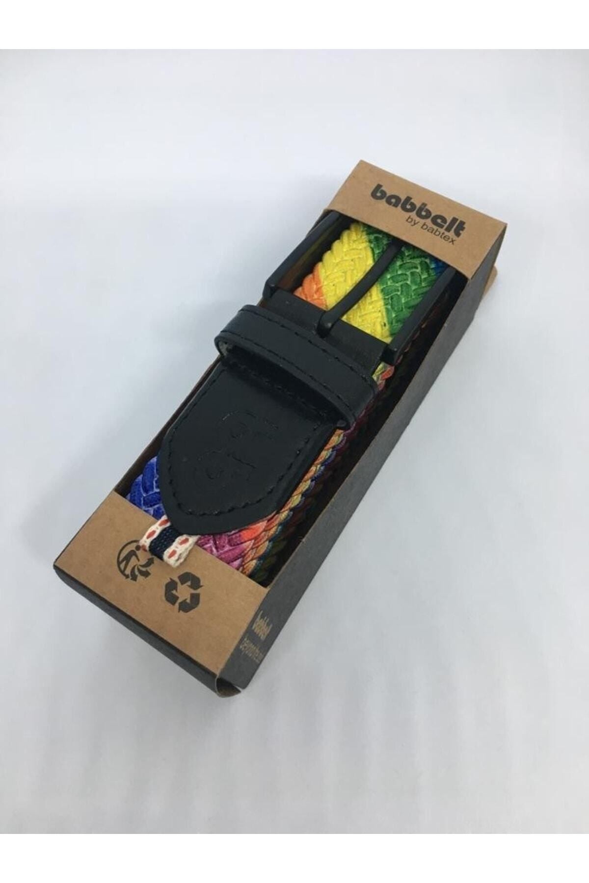 Elastischer Strickgürtel, Unisex, Regenbogen-Print