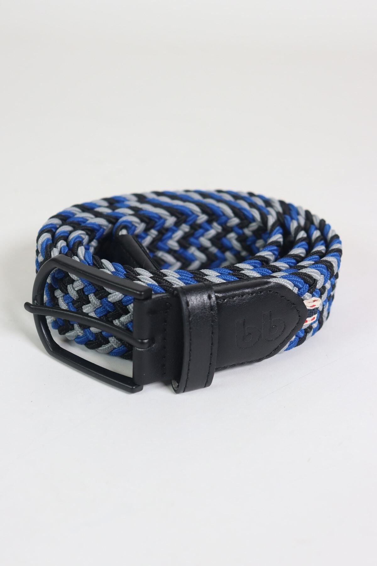 Elastischer Strickgürtel Unisex Navy-Schwarz-Grau