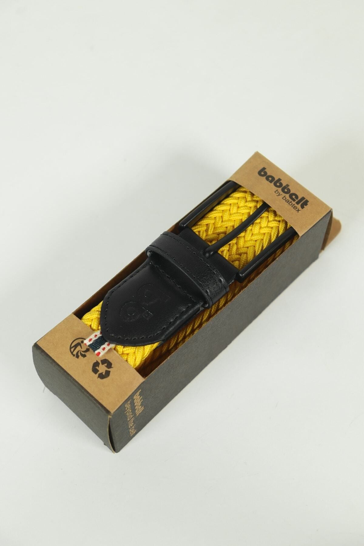 Elastischer Strickgürtel Unisex Gelb