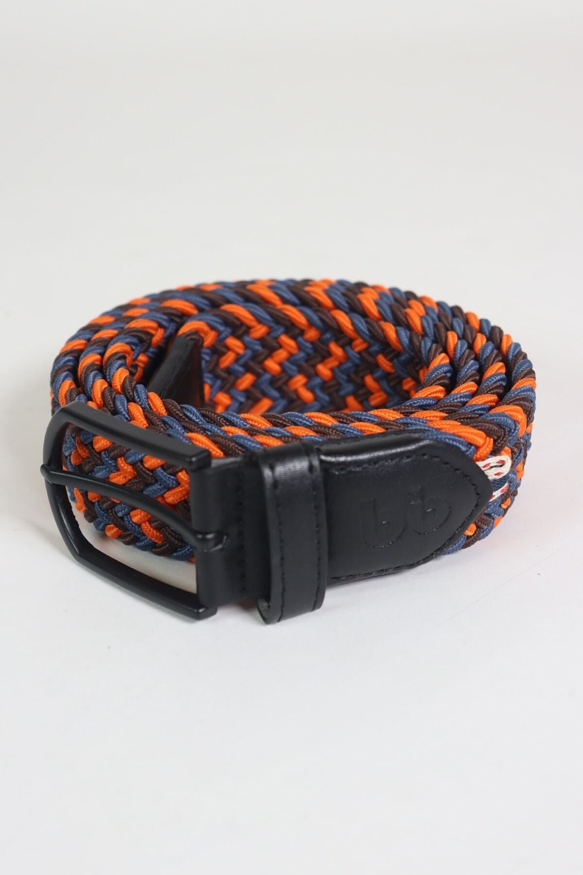 Elastischer Strickgürtel Unisex Orange-Blau-Kaffee