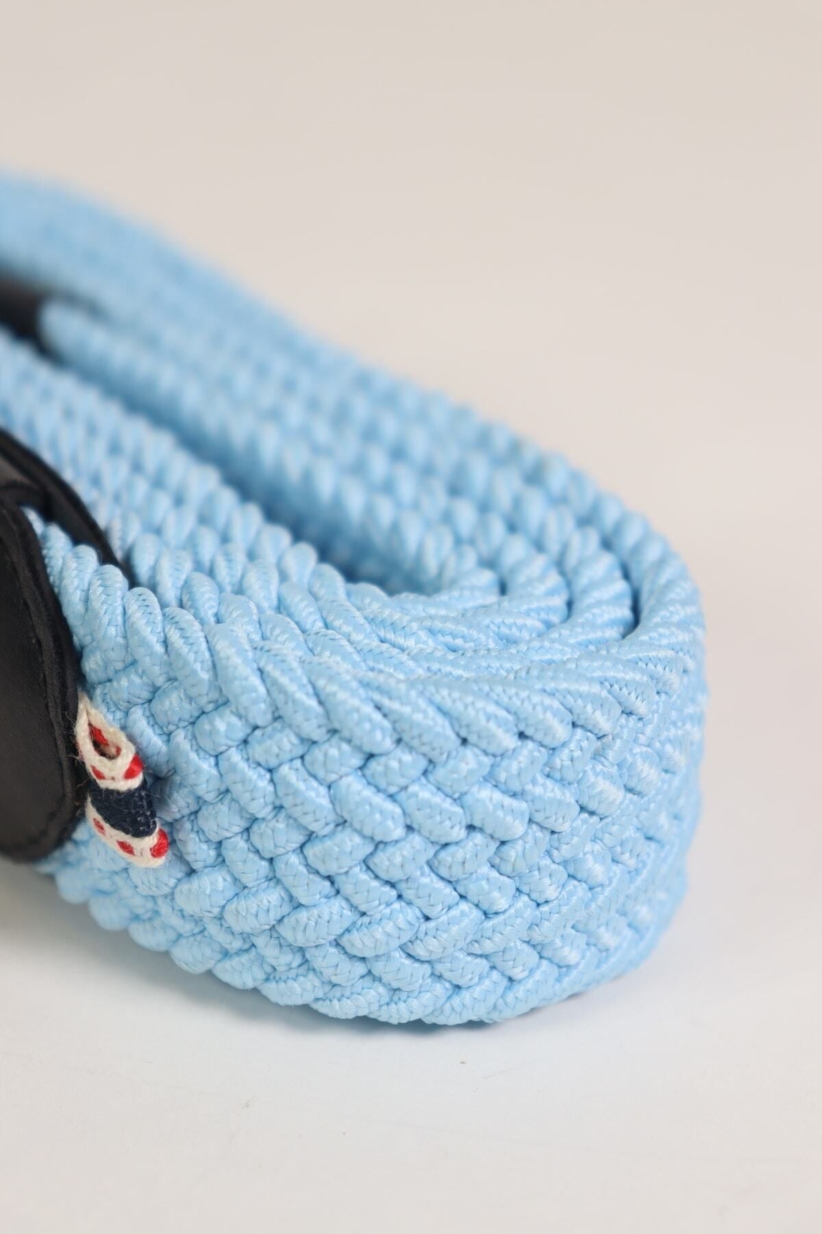 Elastischer Strick-Unisex-Gürtel Babyblau