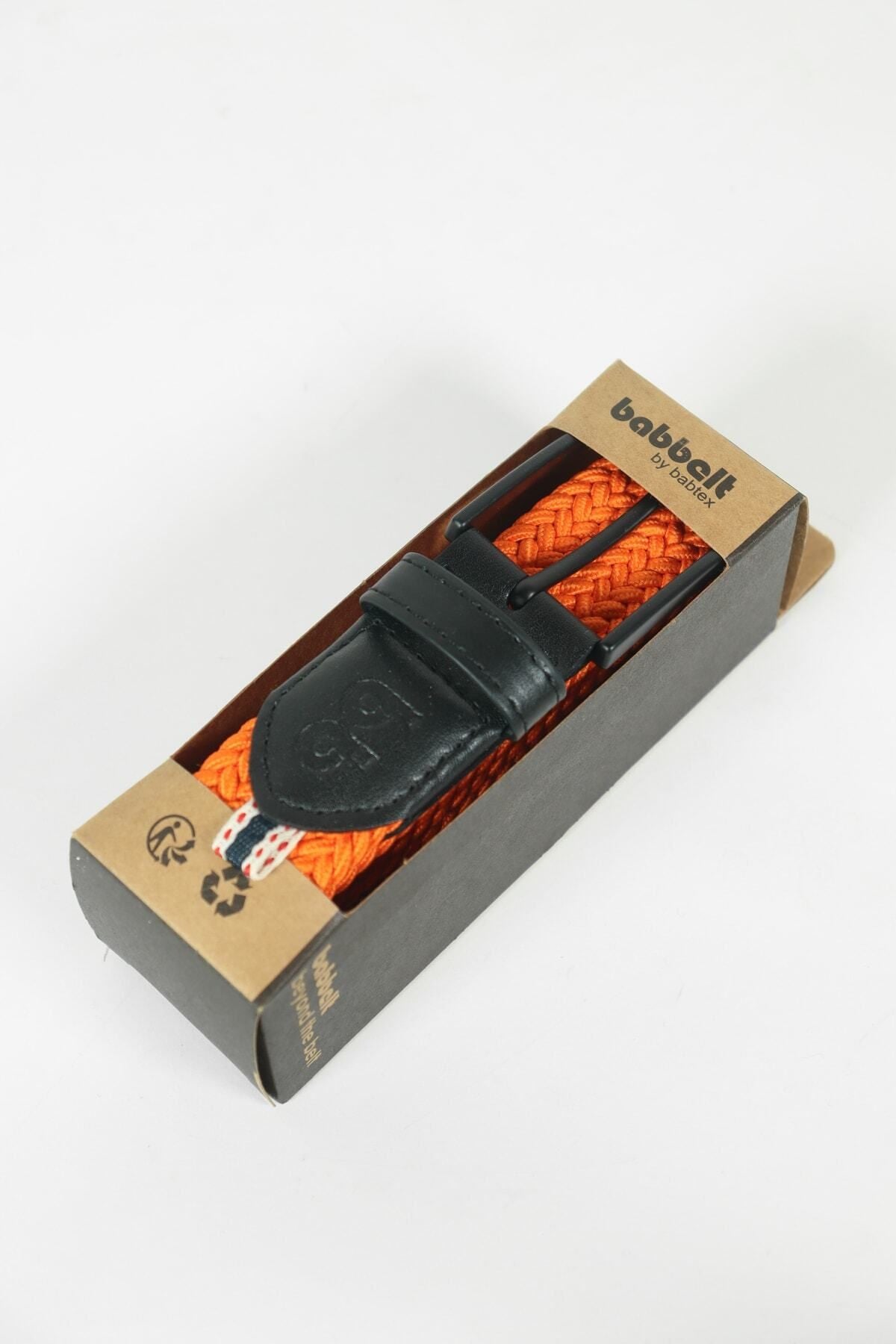 Elastic Knit Unisex Belt Orange