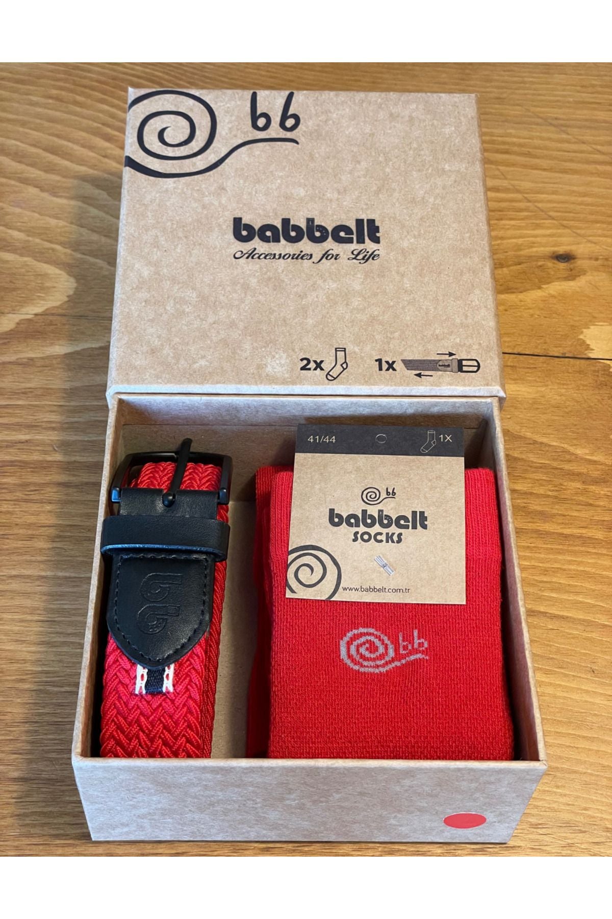 Bunter Geschenkbox-Gürtel und Socken