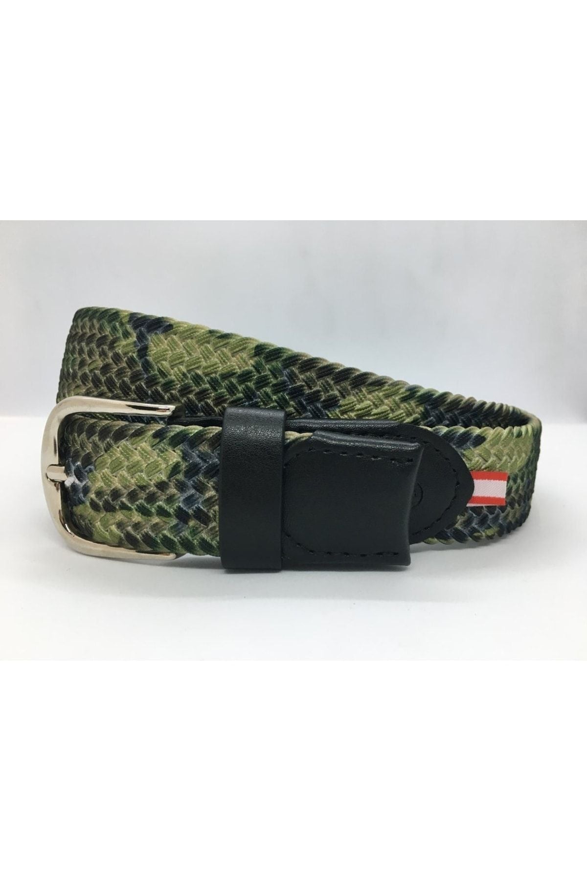 Elastischer Strickgürtel für Kinder, grünes Camouflage-Muster