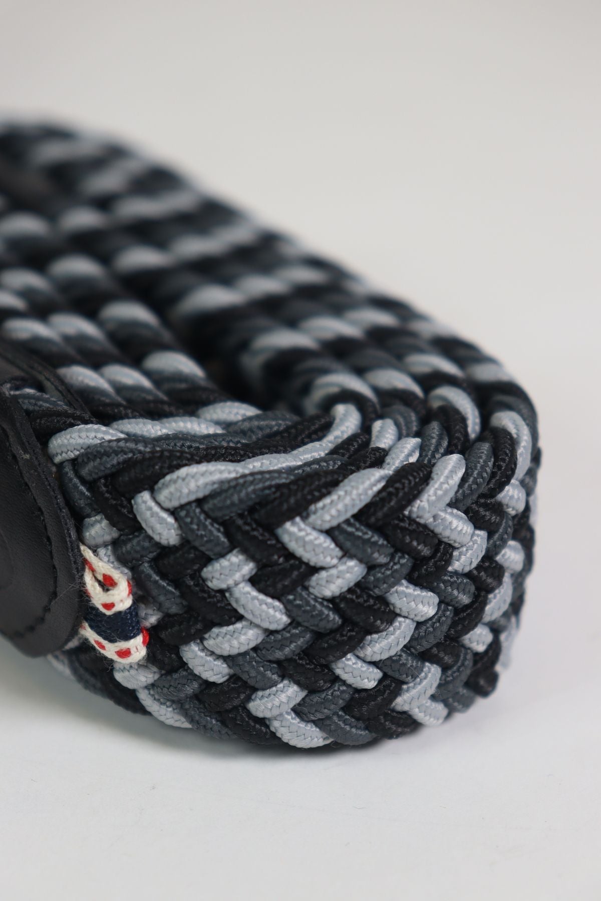 Elastic Knitted Unisex Belt Black-grey