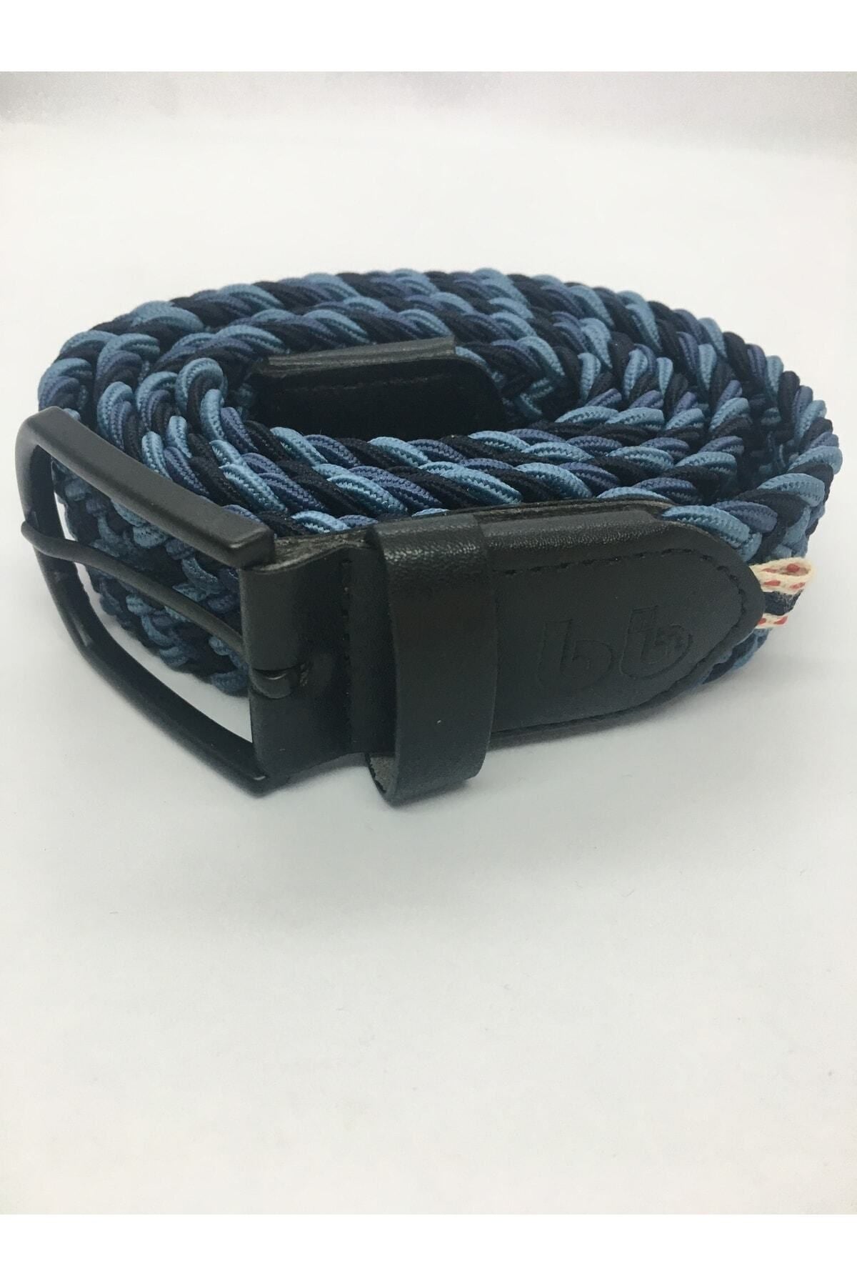 Elastischer Strickgürtel für Unisex, Marineblau-Indigoblau