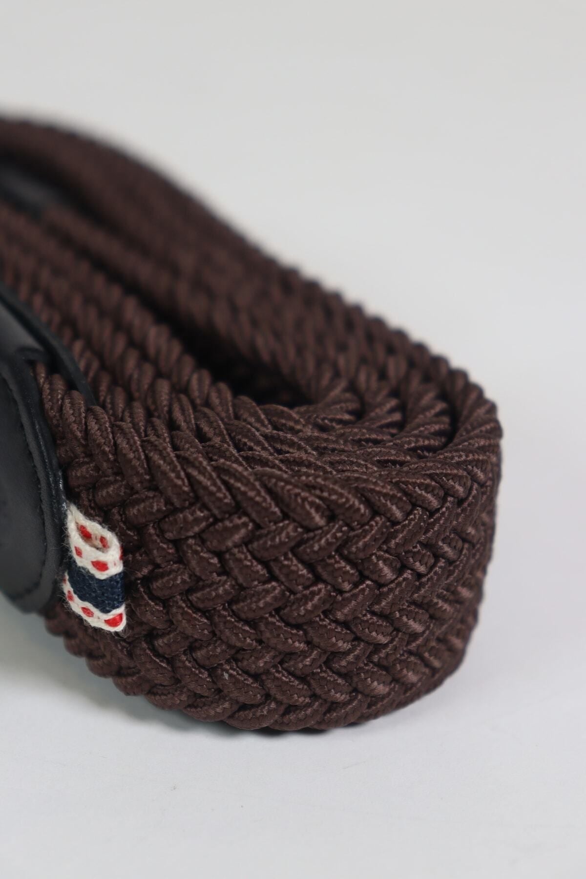 Elastic Knit Unisex Belt Brown