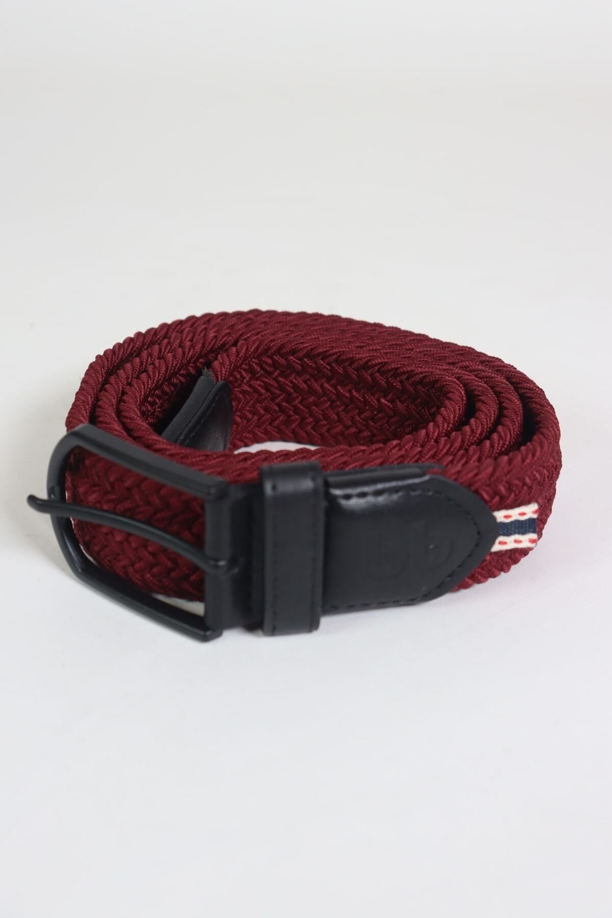 Elastischer Strickgürtel Unisex Bordeauxrot