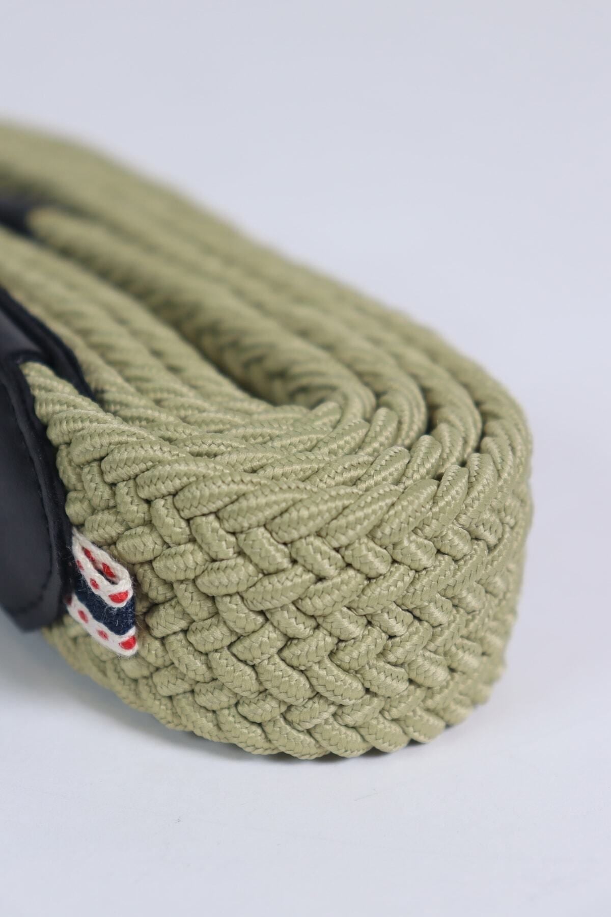 Elastischer Strick-Unisex-Gürtel Olivgrün