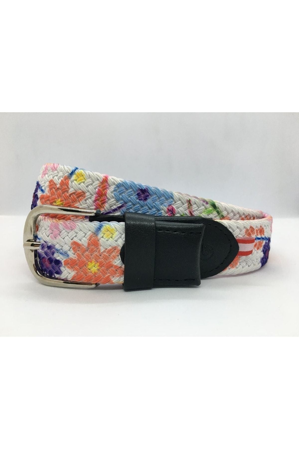 Elastischer Strickgürtel für Kinder, Blumenmuster, Rosa