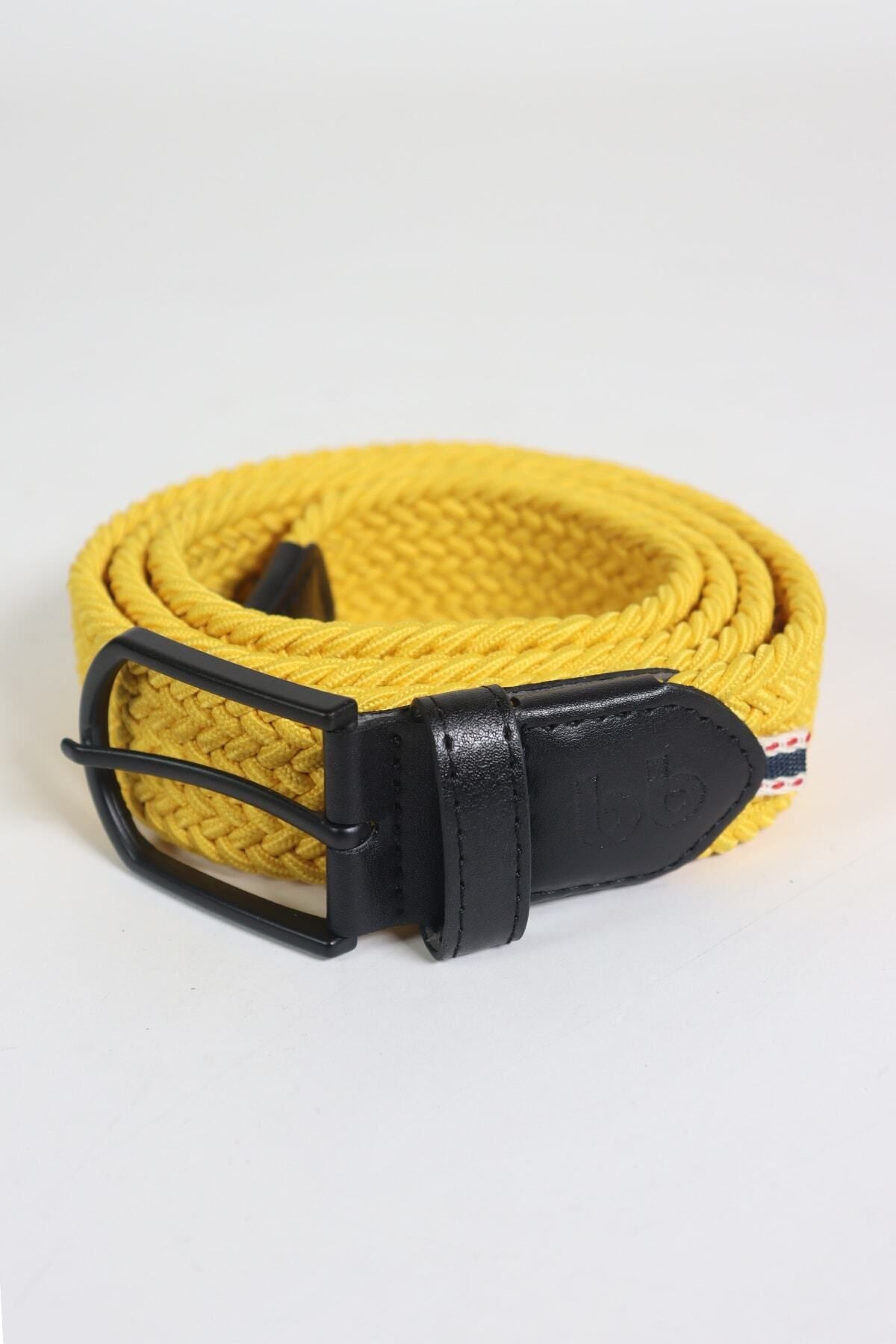 Elastischer Strickgürtel Unisex Gelb
