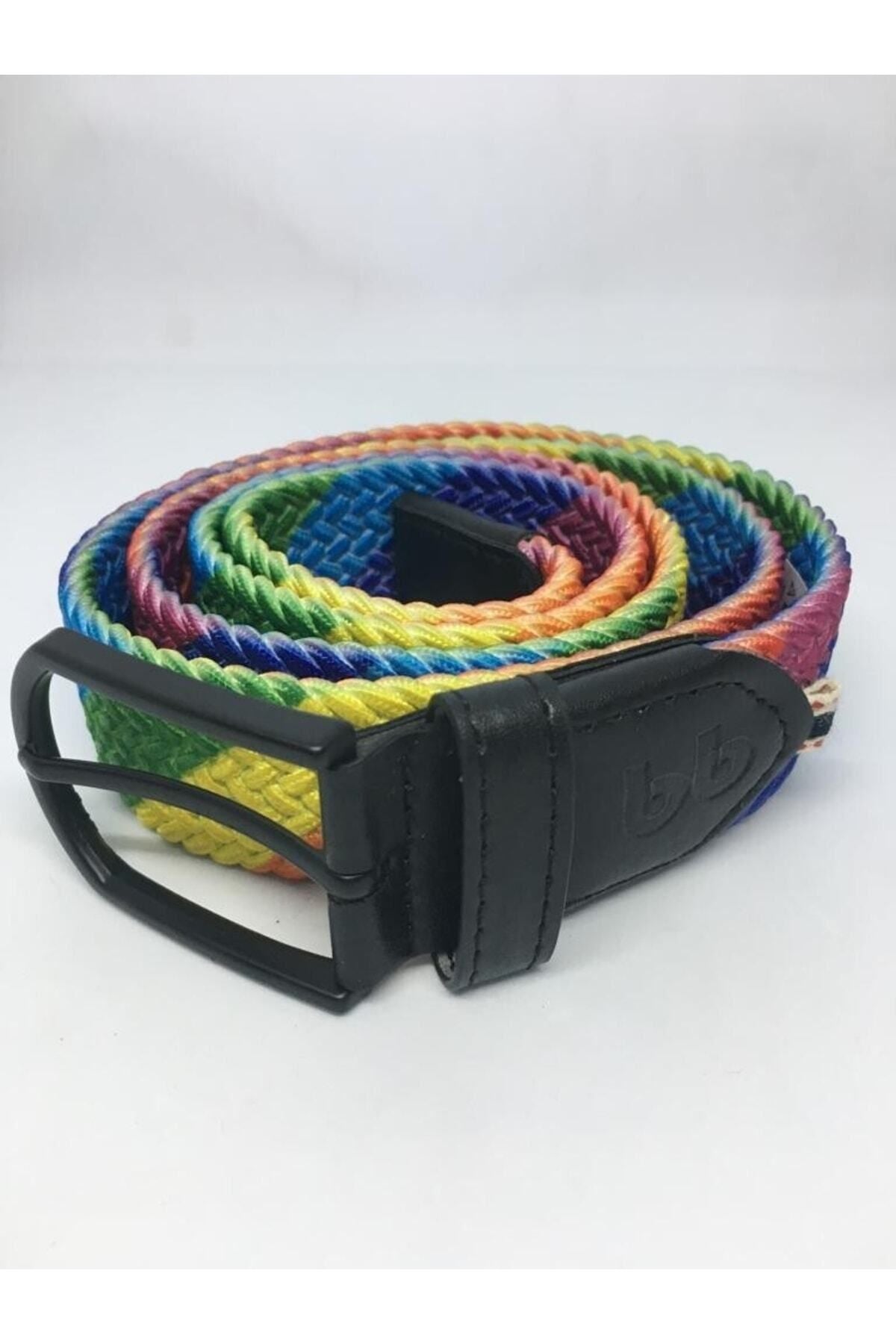 Elastischer Strickgürtel, Unisex, Regenbogen-Print