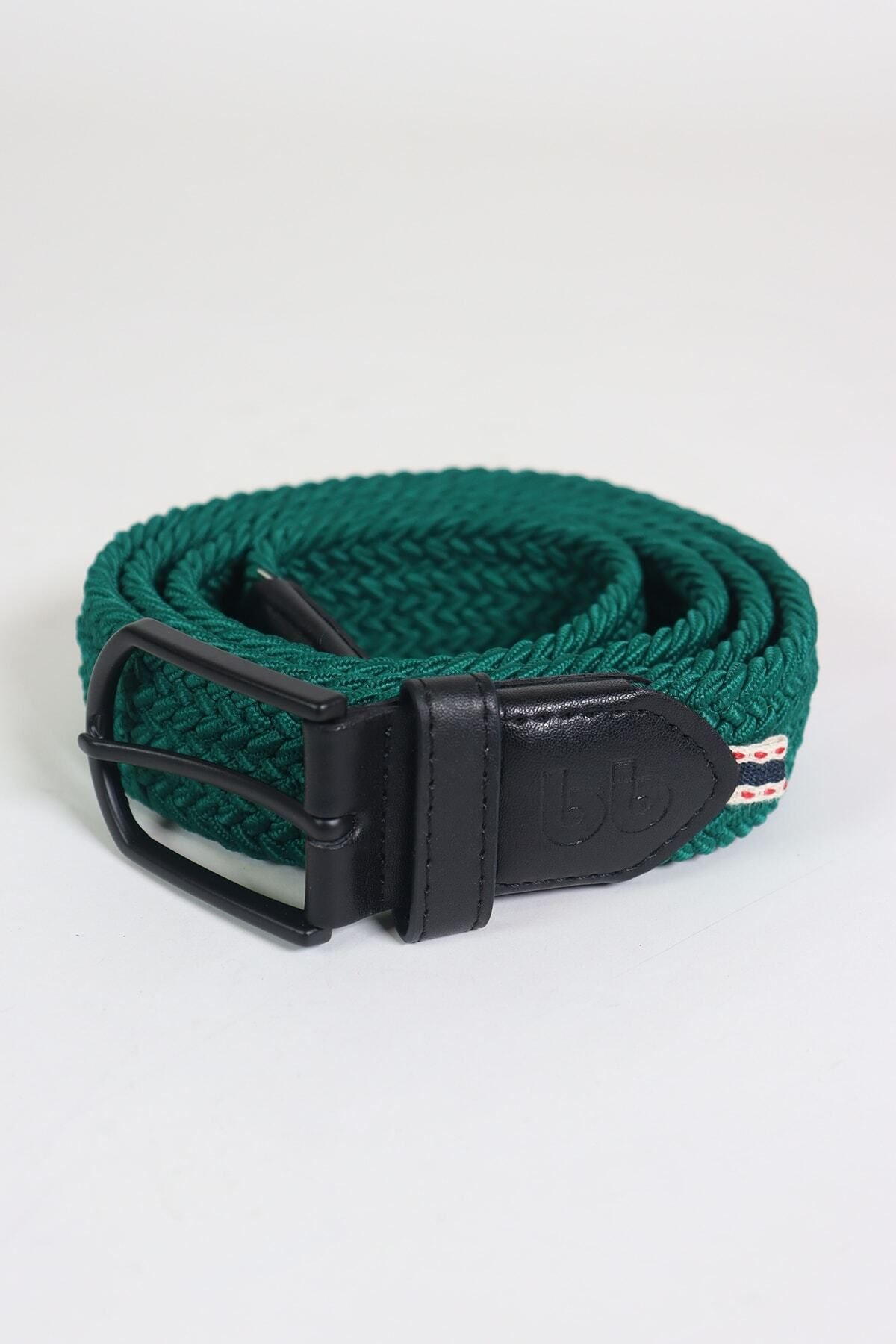 Elastischer Strickgürtel Unisex Dunkelgrün