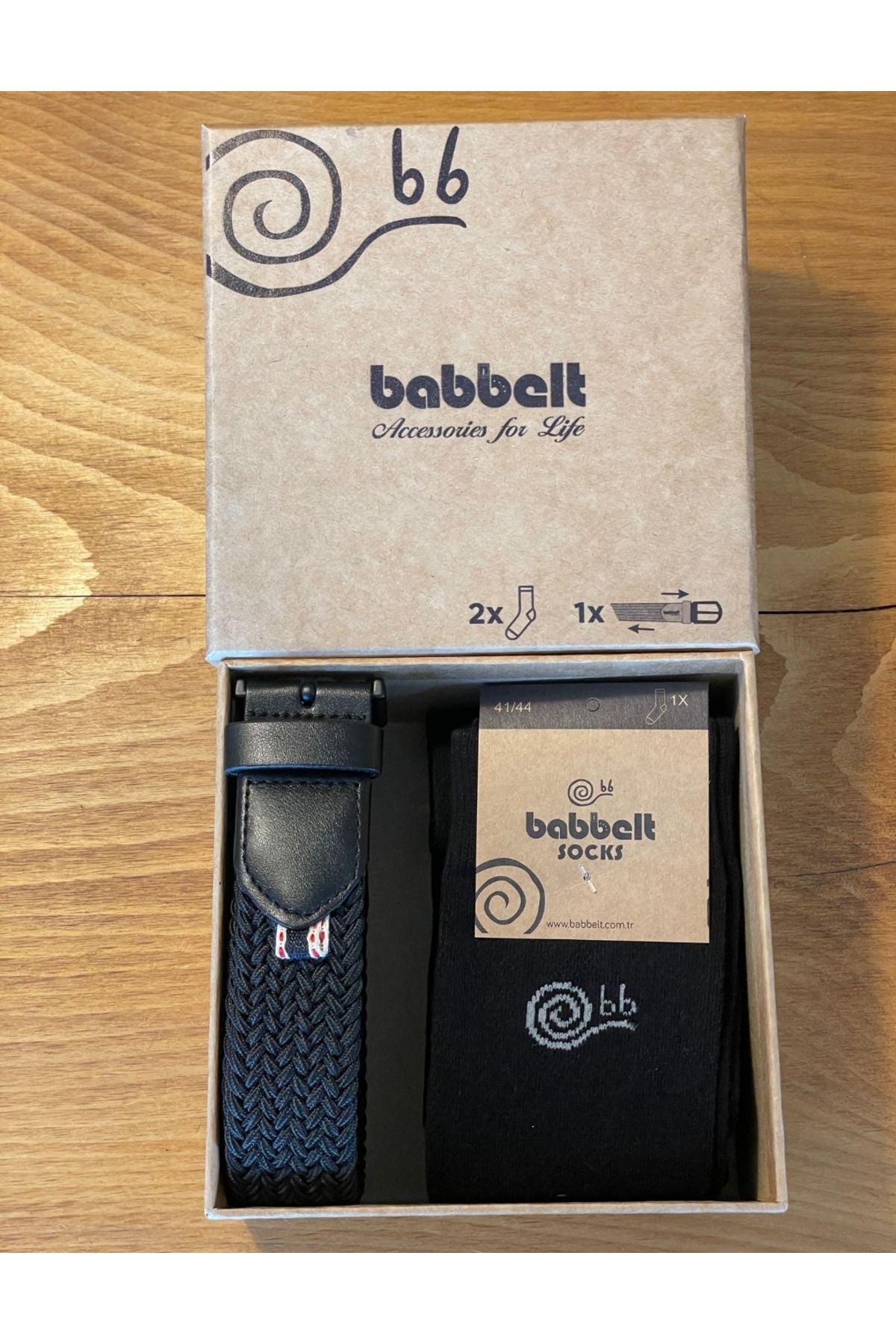 Bunter Geschenkbox-Gürtel und Socken