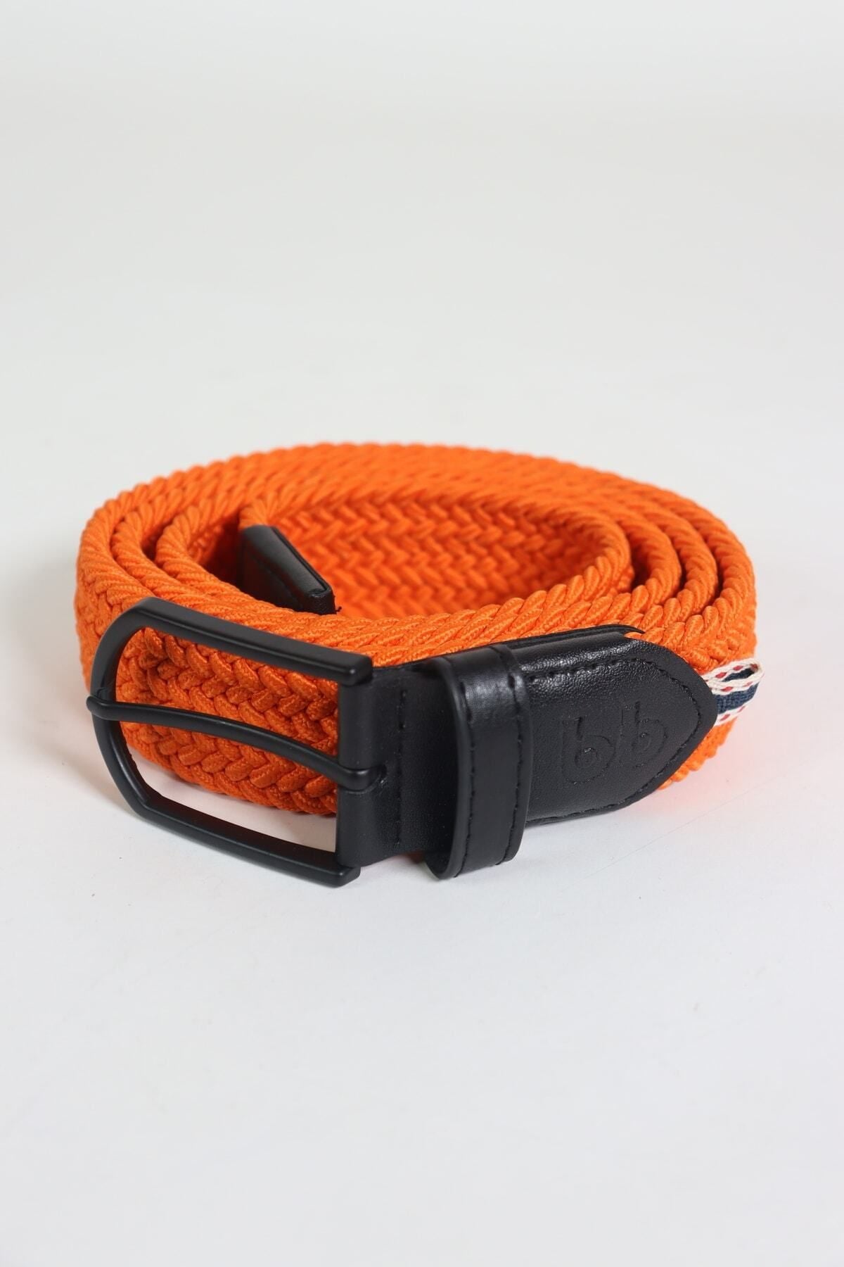Elastic Knit Unisex Belt Orange