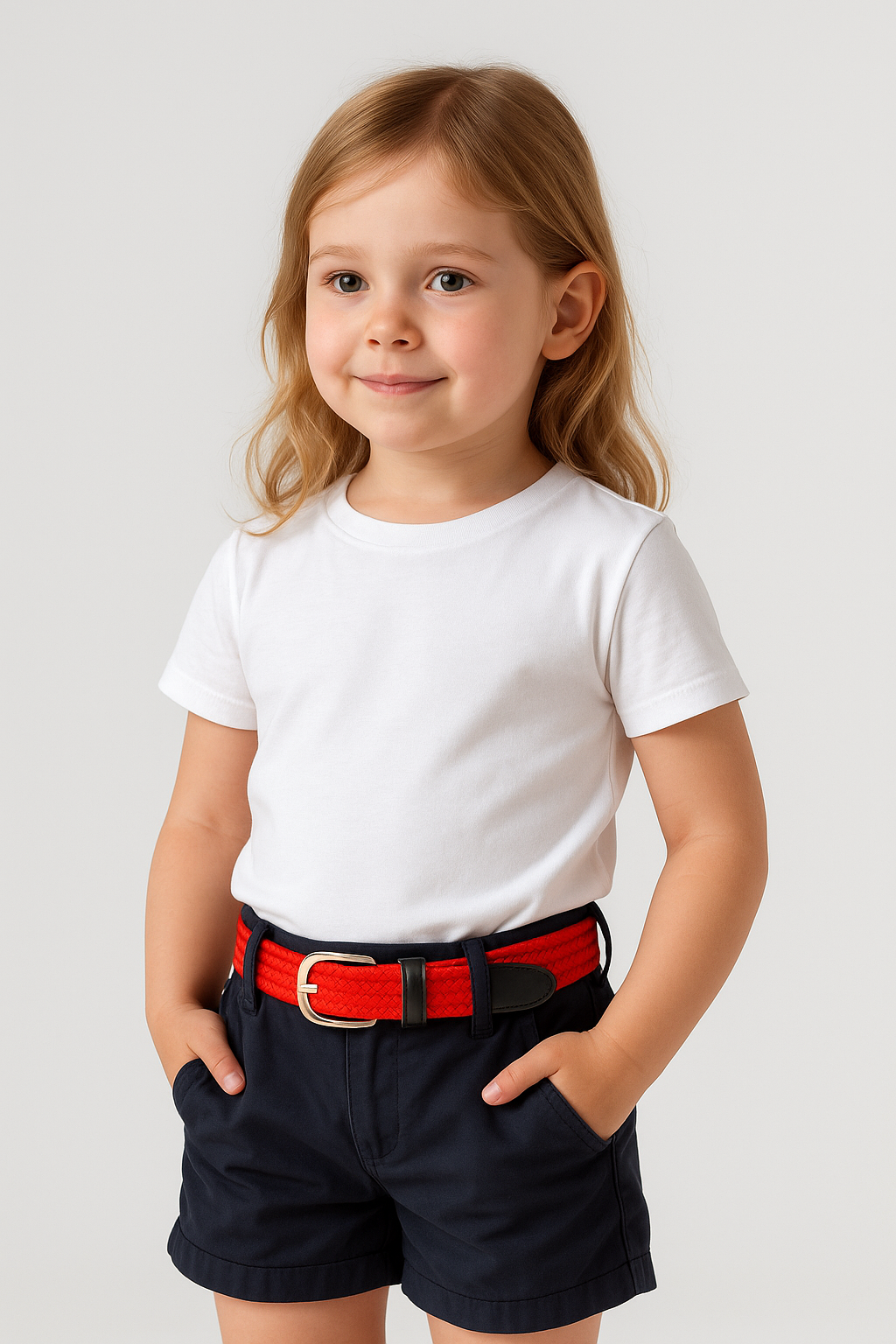 Elastischer Strickgürtel für Kinder in Rot