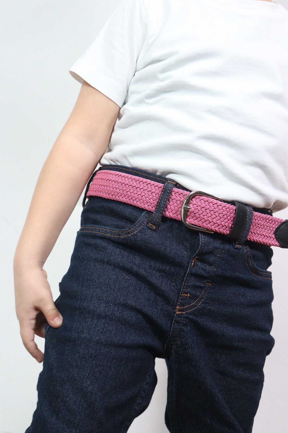 Elastischer Strickgürtel für Kinder Rosa