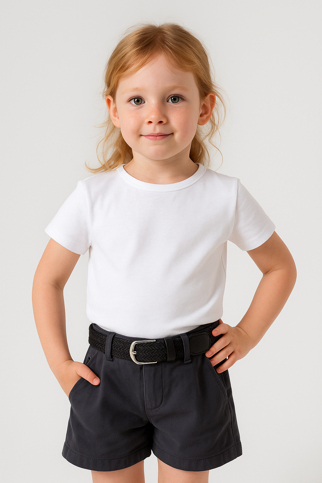 Elastic Knitted Kids Belt Black