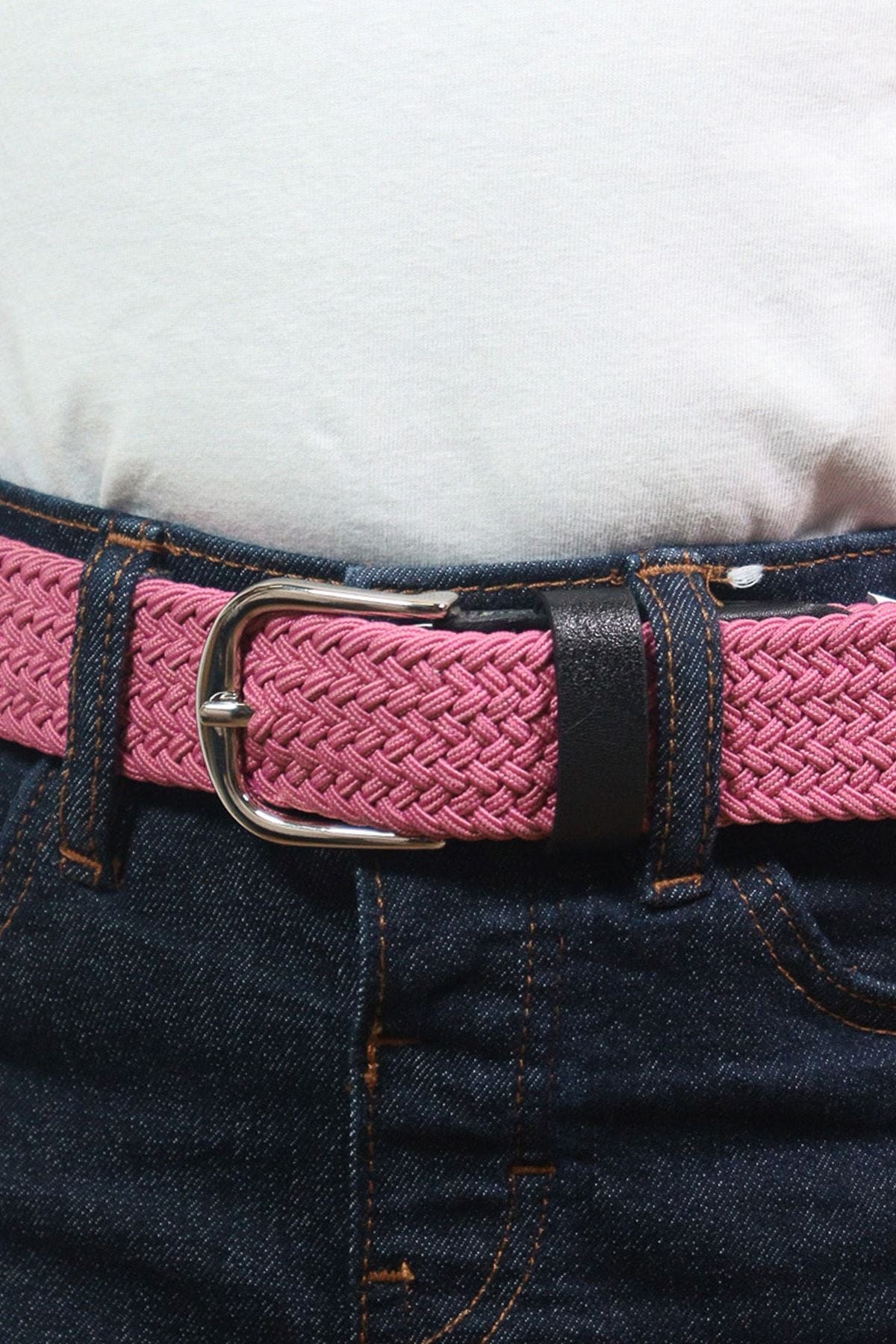 Elastischer Strickgürtel für Kinder Rosa