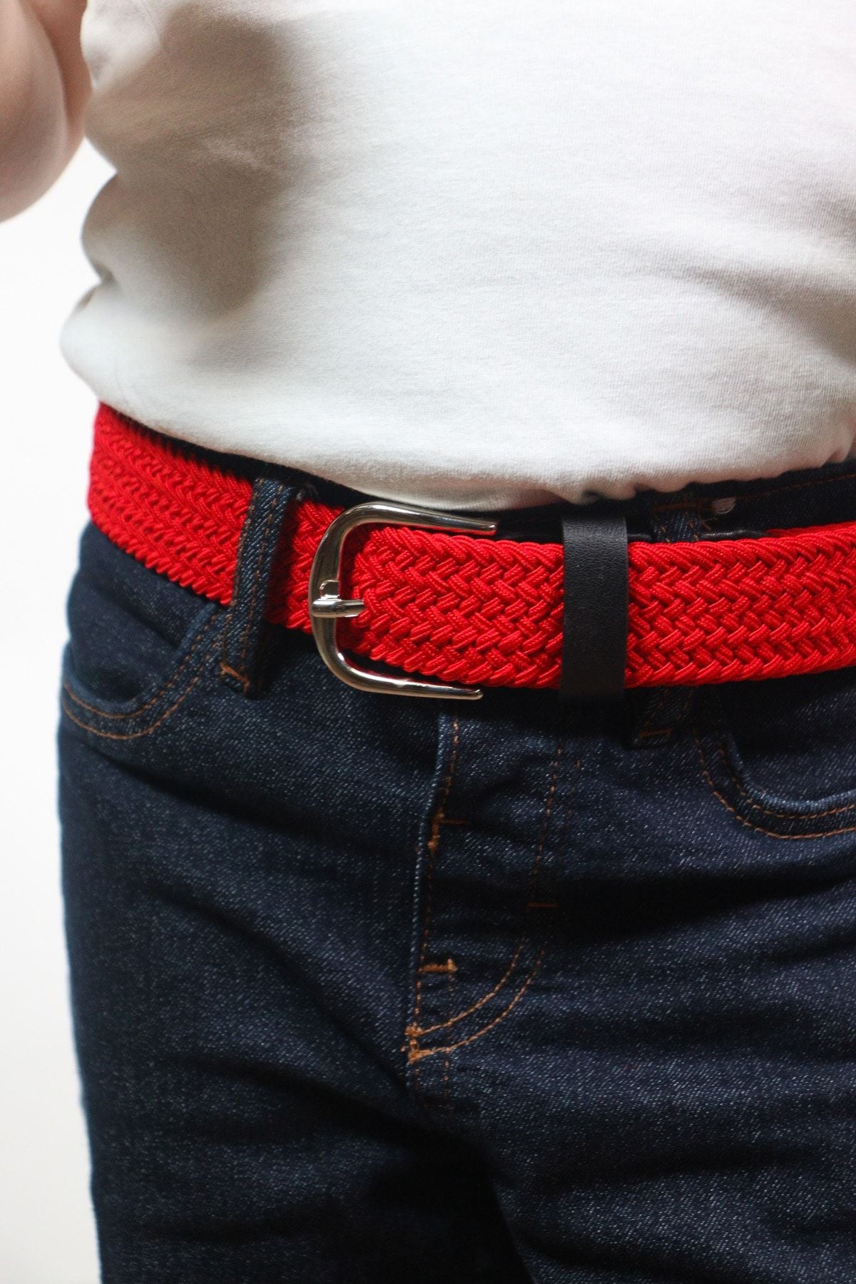 Elastischer Strickgürtel für Kinder in Rot
