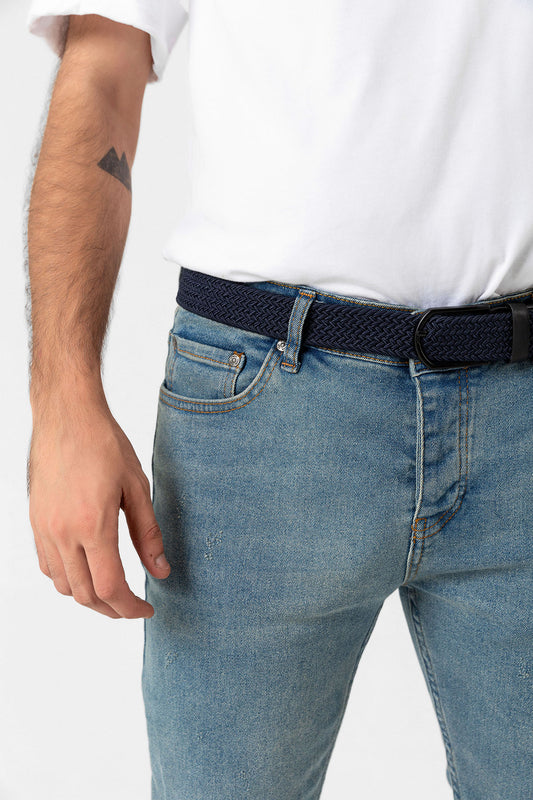 Elastik Örgü Unisex Kemer Lacivert