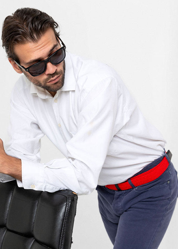 Elastik Örgü Unisex Kemer Kırmızı