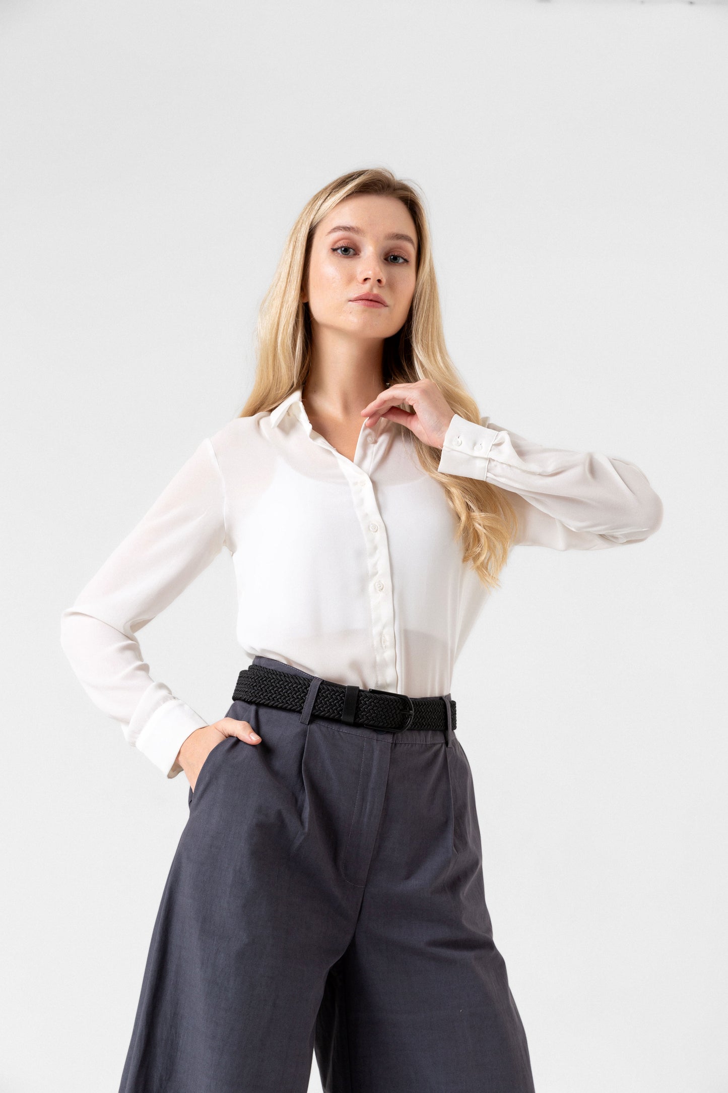 Elastischer Strickgürtel Unisex Schwarz