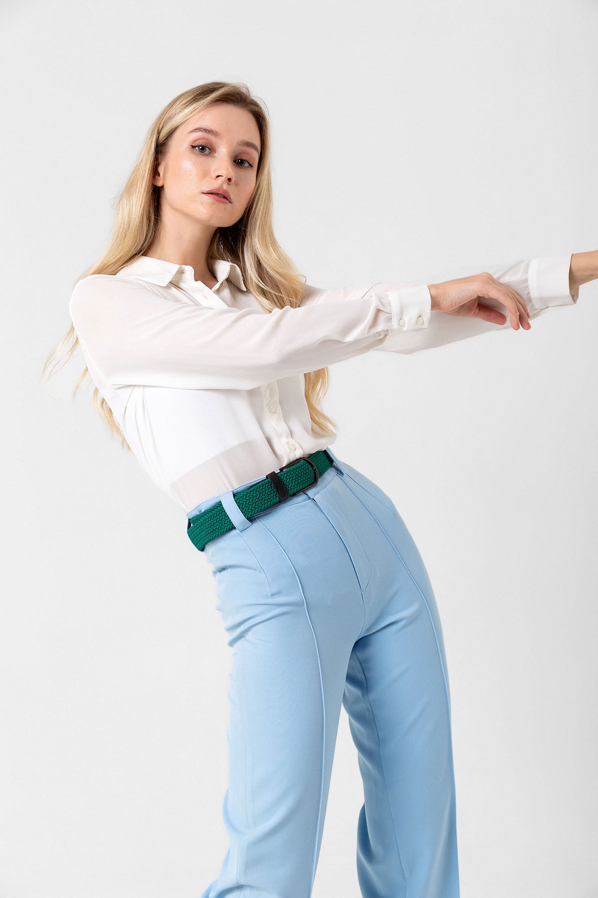 Elastischer Strickgürtel Unisex Dunkelgrün