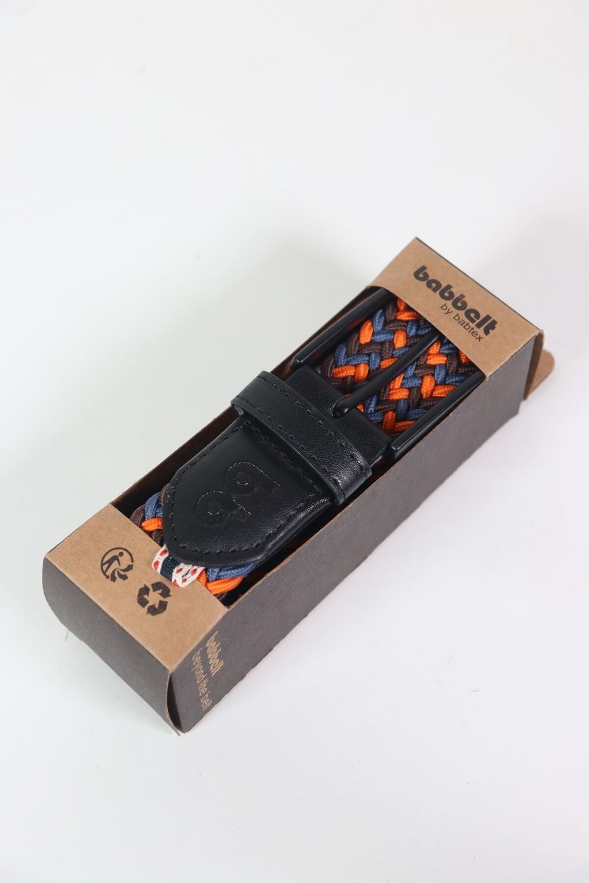 Elastischer Strickgürtel Unisex Orange-Blau-Kaffee