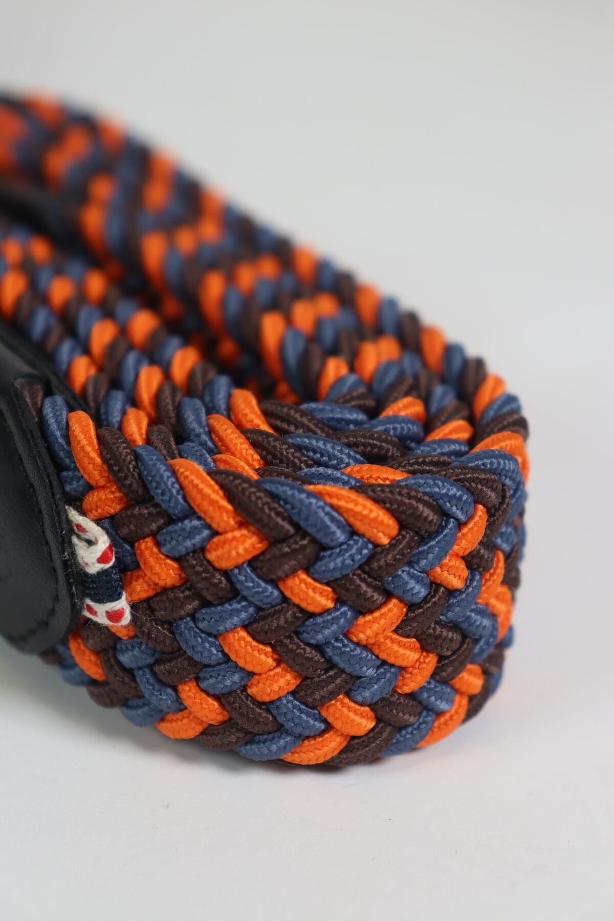 Elastischer Strickgürtel Unisex Orange-Blau-Kaffee