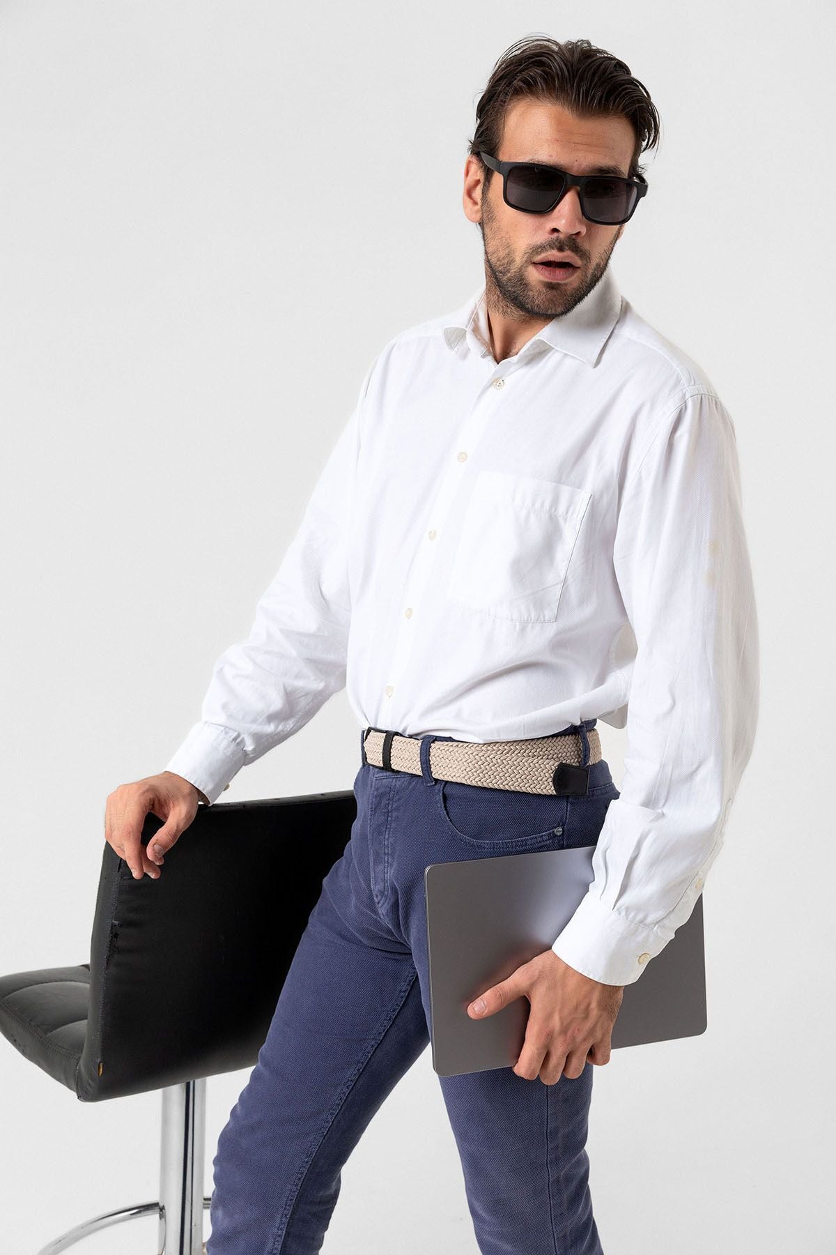 Elastischer Strickgürtel Unisex Stone