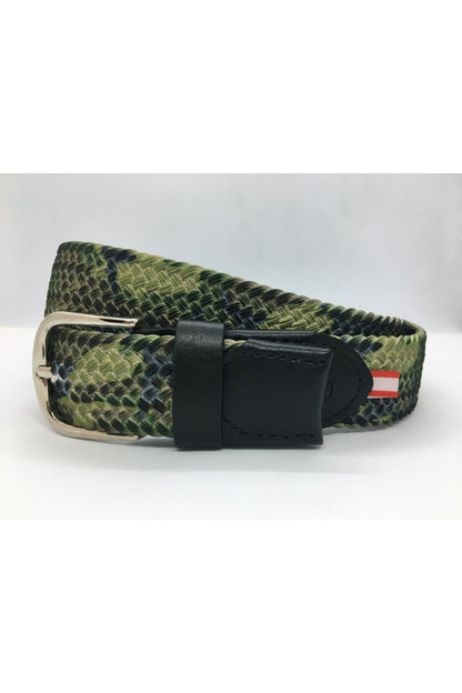 Elastischer Strickgürtel für Kinder, grünes Camouflage-Muster