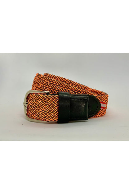 Elastischer Strickgürtel für Kinder Orange-Schwarz