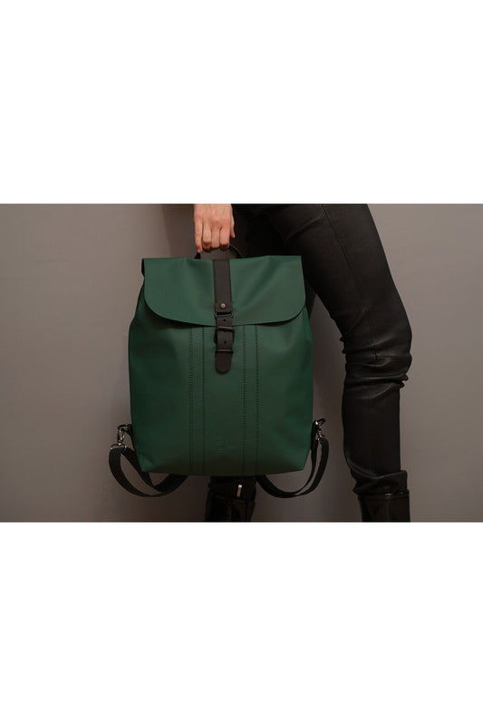 Dunkelgrüner Rucksack Hyäne