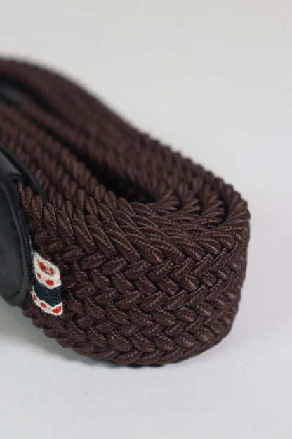 Elastic Knit Unisex Belt Brown