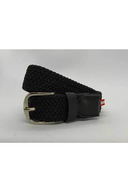 Elastic Knitted Kids Belt Black
