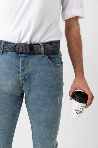 Elastic Knit Unisex Belt Anthracite