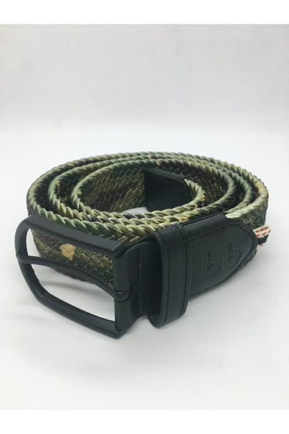 Elastischer Strickgürtel Unisex Grünes Camouflage-Muster