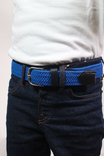Elastic Knitted Children's Belt Saxe Blue