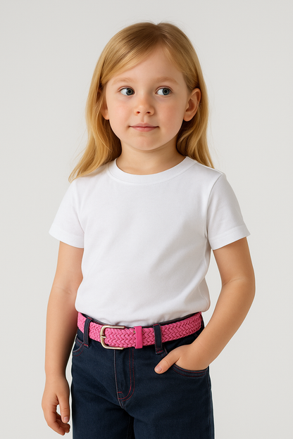 Elastischer Strickgürtel für Kinder Rosa