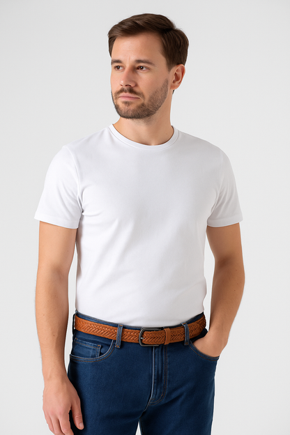Handgefertigter Echtledergürtel für Herren