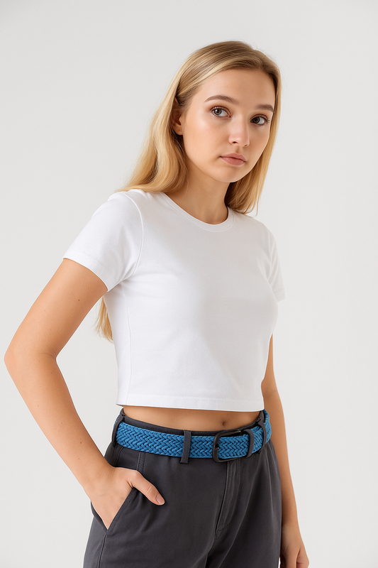 Elastischer Strickgürtel Unisex Helles Indigo