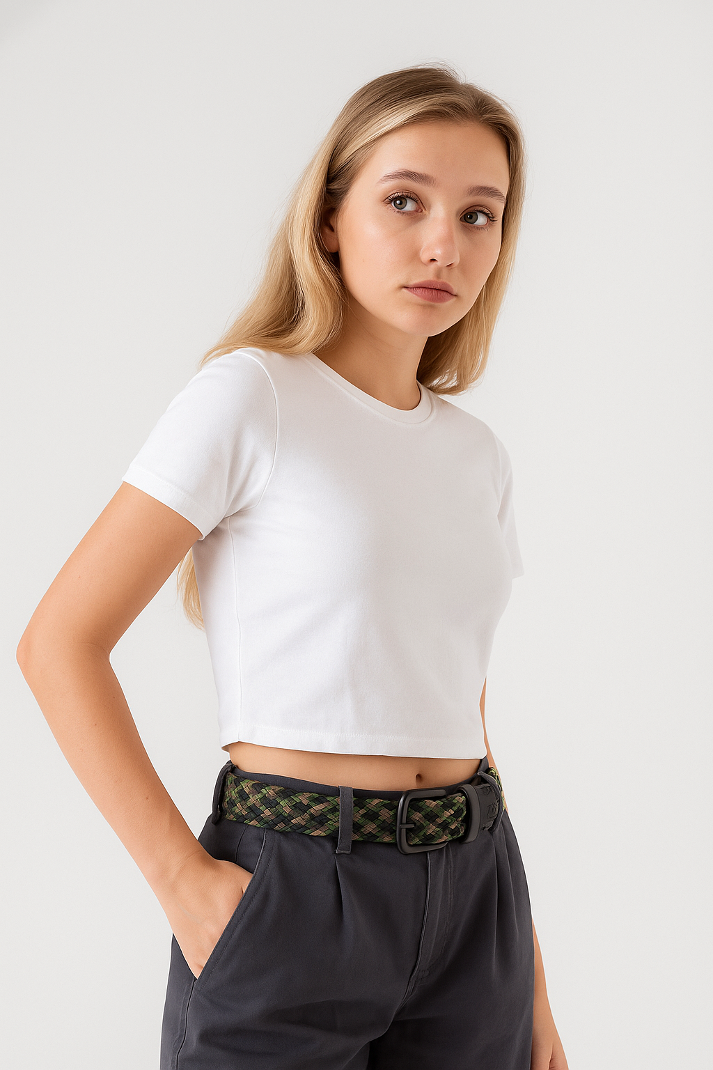 Elastik Örgü Unisex Kemer Lacivert Haki Bej