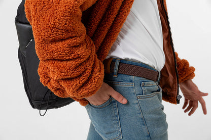 Elastic Knit Unisex Belt Brown
