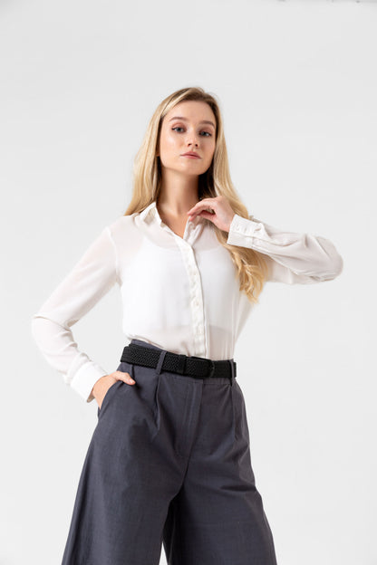 Elastischer Strickgürtel Unisex Schwarz
