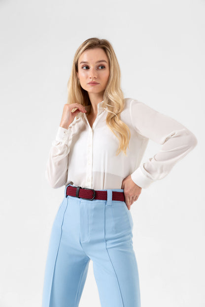 Elastischer Strickgürtel Unisex Bordeauxrot