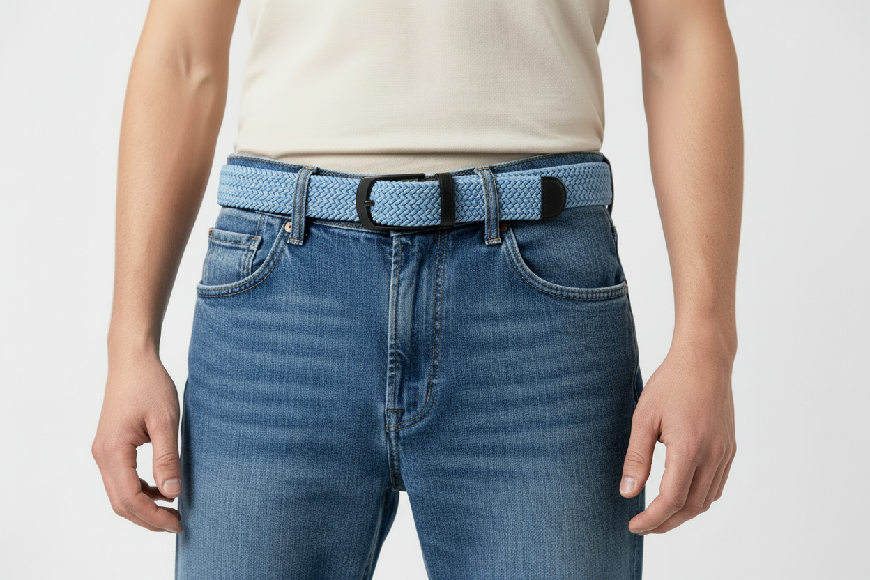 Elastik Örgü Unisex Kemer Bebe Mavisi