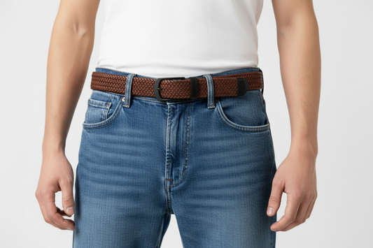 Elastik Örgü Unisex Kemer Kahverengi