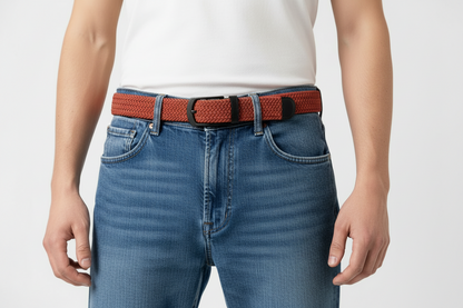 Elastik Örgü Unisex Kemer Kiremit